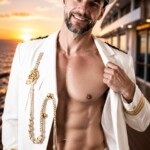 mannelijke stripper Dennis als marinier
