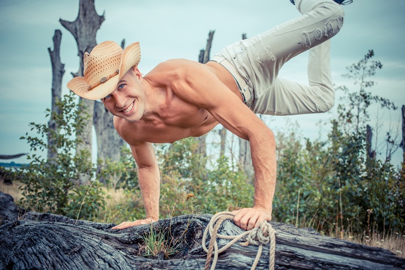 Ondeugende cowboy stripper